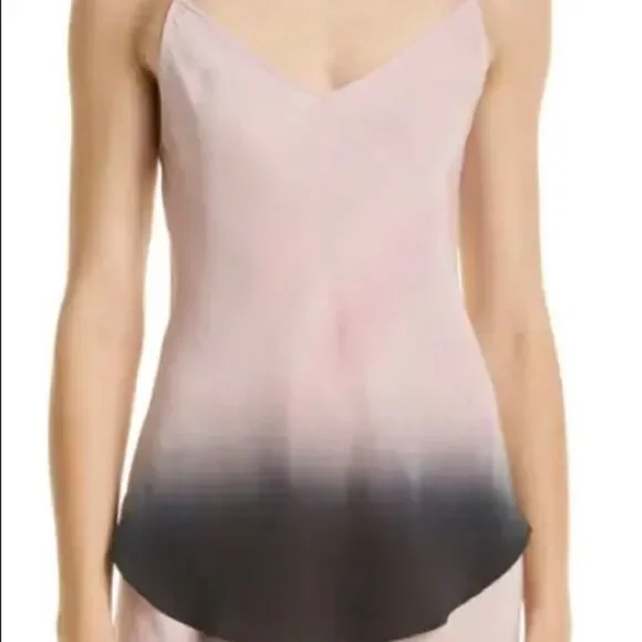Atm Silk Ombré Charmuse Dip Dye in Dusty Rose fade to black Retail $225 S/P